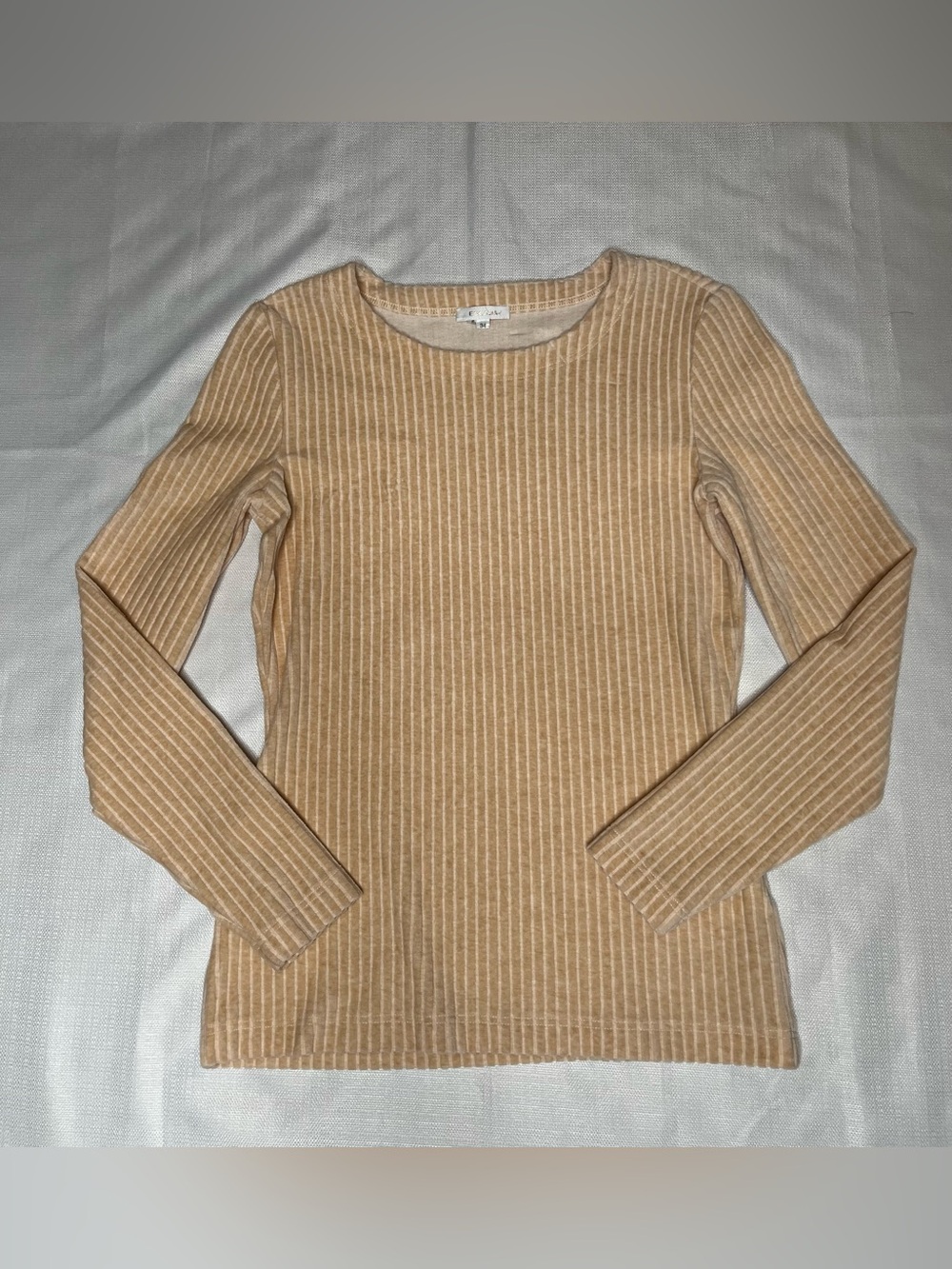 Escada Soft Ribbed Crewneck in Light Camel